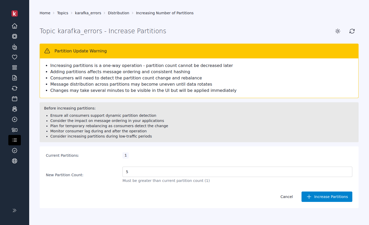 Karafka Web UI partition management interface